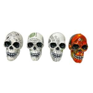 Lot of 4 Skull Head Keychain Rings – 3D Mini Human Skull Charms  Missing Eyelet